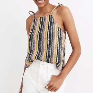 NWT Madewell Texture & Thread Tie-Shoulder Tank Top in Rainbow Crochet Medium